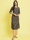 Women Crepe Kurta Pant Set