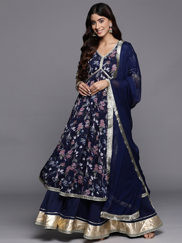 Women Silk Blend Kurta Dupatta Set