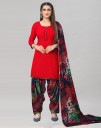 Unstitched Crepe Salwar Suit Material Checkered, Floral Print, Printed, Geometric Print