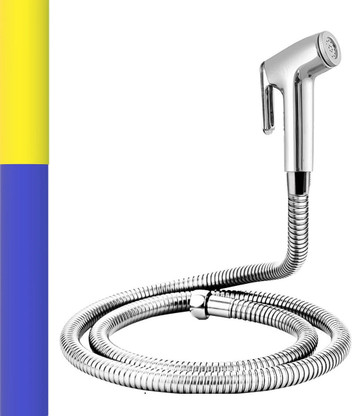 MAYUR ÖCICH HEALTH FAUCET HIGH PRESS (HEAVY DUTY) HF-561 W. 1 MTR FLEXIBLE SS TUBE AND HOOK JET SPRAY [ HAND SHOWER FOR TOILET] WATER TAP [ BATHROOM TAP] COMMODE Health  Faucet  (Wall Concealed Installation Type)