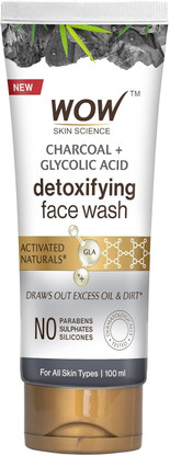 WOW SKIN SCIENCE Activated Charcoal -with Activated Charcoal Beads-No Sulphates & Parabens Face Wash  (100 ml)