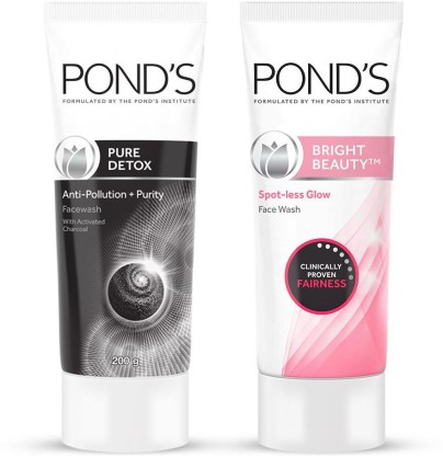 PONDS Bright Beauty Spot-less Glow FaceWash + Pure Detox Anti-Pollution Purity  Face Wash  (200 g)