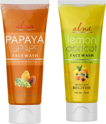 Alna Care Papaya Grape With Lemon Apricot Face wash |  Combo Face Wash  (150 ml)