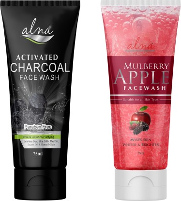 Alna Care Charcoal activated With Mulberry Apple Face wash |  Combo Face Wash  (150 ml)