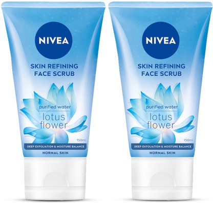 NIVEA Women , Skin Refining Scrub with Vitamin E Scrub, 150 ml (Pack of 2) Face Wash  (300 ml)