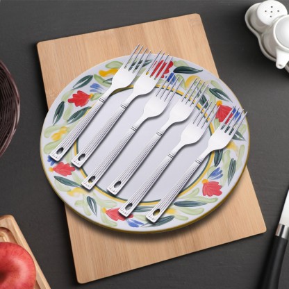 Shri & Sam Royal Dinner Fork Pack of 6 Stainless Steel Dinner Fork Set  (Pack of 6)
