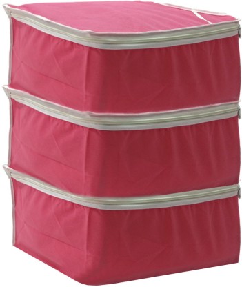 PRETTY KRAFTS Saree Cover Large/Wardrobe Organiser F1293_Pink3  (Pink)