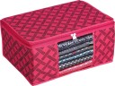 Ankit International Saree Cover High-Quality Fancy Saree Cover Storage Bag For Wardrobe Organizer Garment Storage bags-Big in size checkered Printed saree cover Pack of 1  (Red)