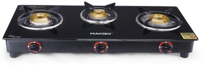 MACIZO Iconic ISI Certified with 1 Year Warranty (with Doorstep Service) Glass Manual Gas Stove  (3 Burners)
