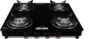 Sunflare Tornado Toughened glass Steel Manual Gas Stove  (4 Burners)