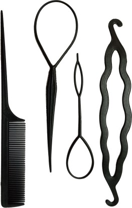 BELLA HARARO Ponytail hair bun maker 4 pcs set Hair Accessory Set  (Black)