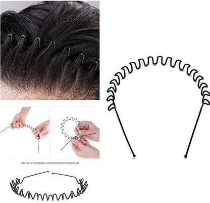 Rhosyn Wavy Zigzag Daily Use Hair Band for Men, Boys, Girls and Women (Pack of 1)n Hair Band  (Black)