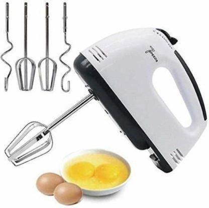 Vruta 7-Speed Hand Mixer with 4 Pieces Stainless Blender, Ice-Cream Egg Cake/Cream Mix, Egg Bitter (Color May Vary) 260 W Electric Whisk, Hand Blender  (Multicolor)