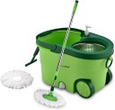 Greenchef Spin mop set 360 degree stainless steel spinner Mop Set  (Green)