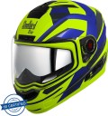 Steelbird SBA-1 R2K Double Visor Full Face Graphics Helmet, Inner Silver Sun Shield Motorbike Helmet  (Glossy Fluo Neon Blue)