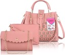 Women Pink Hand-held Bag  (Pack of: 3)