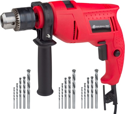 BUILDSKILL Professional High Quality DIY Reversible BGSB13RE Hammer Drill Machine with 15 High Quality Bits Hammer Drill  (13 mm Chuck Size, 500 W)