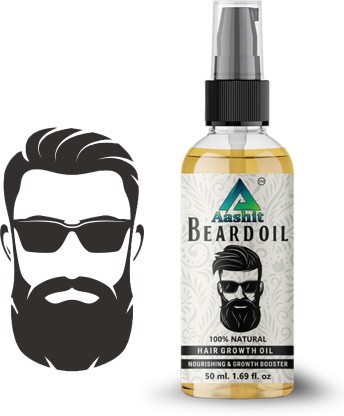 Aashit Beard Growth Oil | With Jojoba & 8 Essential Oils | 100% Natural Hair Oil For Men Beard Oil Hair Oil  (50 ml)