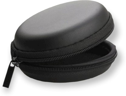 RETRACK Leather Zipper Headphone Pouch  (Black)