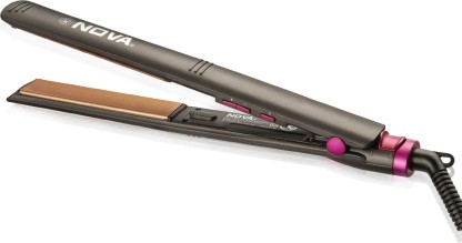 Nova KeraSilk 2 in 1 Straight and Curl NHS 849 Hair Straightener  (Black, Gold)