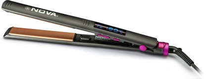 Nova Digital Display KeraSilk 2 in 1 Straight and Curl NHS 851 Hair Straightener  (Black, Gold)