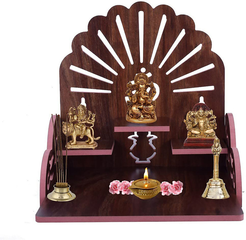 Goelite Wooden Wall Hanging Temple For Home,office,Shop, And More Beautiful Pooja temple Engineered Wood Home Temple (Height: 28, DIY(Do-It-Yourself))