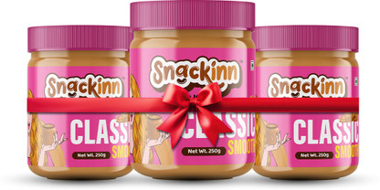 snackinn Peanut Butter Combo Pack CLASSIC SMOOTH | 3 Jars 250g Each  (750 g, Pack of 3)