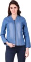 Full Sleeve Self Design Women Denim Jacket