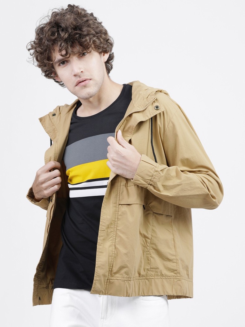 Full Sleeve Solid Men Casual Jacket