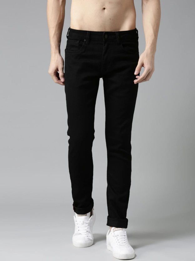 Men Regular Mid Rise Black Jeans
