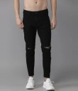 Men Slim Mid Rise Black Jeans