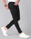 Men Slim Mid Rise Black Jeans