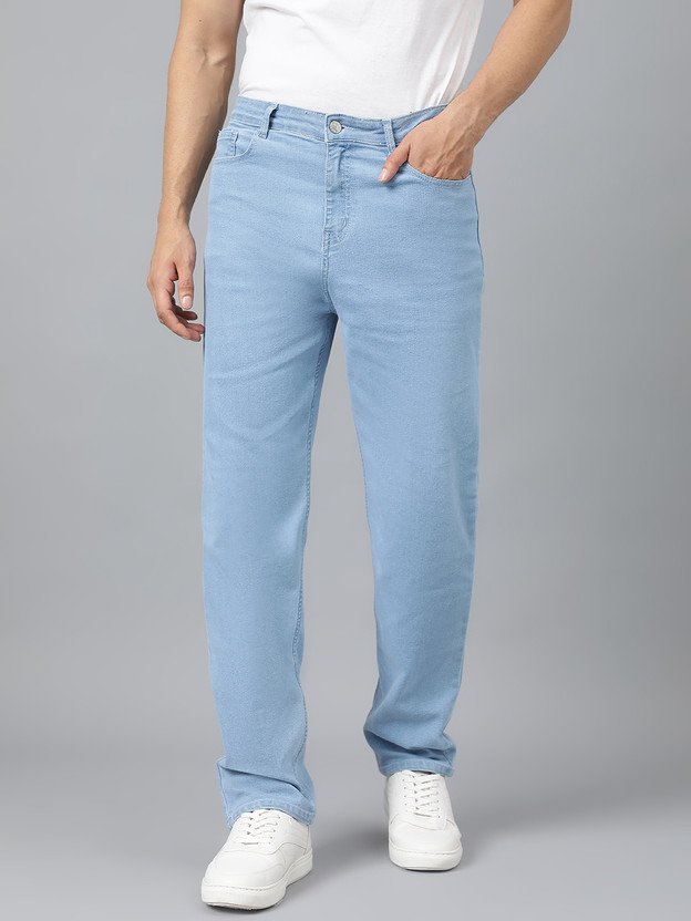 KOTTY - Men Loose Fit Mid Rise Light Blue Jeans