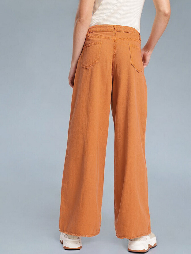CHEMISTRY - Women Flared High Rise Orange Jeans