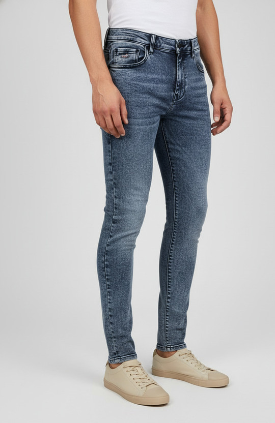 Adi - Men Relaxed Fit Low Rise Blue Jeans