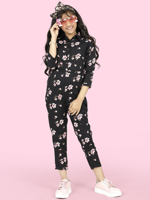 Solid Girls Jumpsuit
