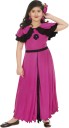 Girls Maxi/Full Length Party Dress  (Pink, Fashion Sleeve)