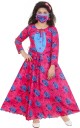 Girls Maxi/Full Length Party Dress  (Pink, Full Sleeve)