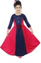 Girls Maxi/Full Length Party Dress  (Pink, 3/4 Sleeve)
