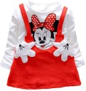Baby Girls Below Knee Casual Dress  (Red, Full Sleeve)