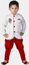 Boys Festive & Party Kurta and Churidar Set  (Red Pack of 1)