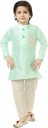 Boys Festive & Party Kurta and Pyjama Set  (Light Green Pack of 1)