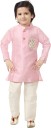 Boys Festive & Party Kurta and Pyjama Set  (Red Pack of 1)