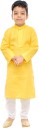 Boys Festive & Party Kurta and Pyjama Set  (Yellow Pack of 1)