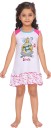 Girls Printed Pure Cotton Kids Nightwear  (White Pack of 1)