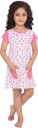 Girls Printed Pure Cotton Kids Nightwear  (Pink Pack of 1)