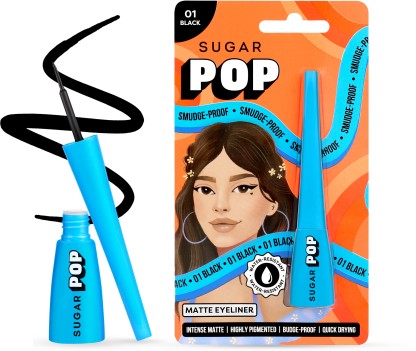 SUGAR POP Eye Essentials - Matte Eyeliner, Longwear Kajal  (Black, 4.8 g)