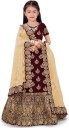 Girls Lehenga Choli Ethnic Wear Embroidered Lehenga, Choli and Dupatta Set  (Blue, Pack of 1)