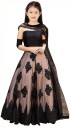 Girls Lehenga Choli Ethnic Wear Embroidered Ghagra, Choli, Dupatta Set  (Black, Pack of 1)