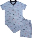 Baby Boys & Baby Girls Casual Shirt Shorts  (Light Blue)
